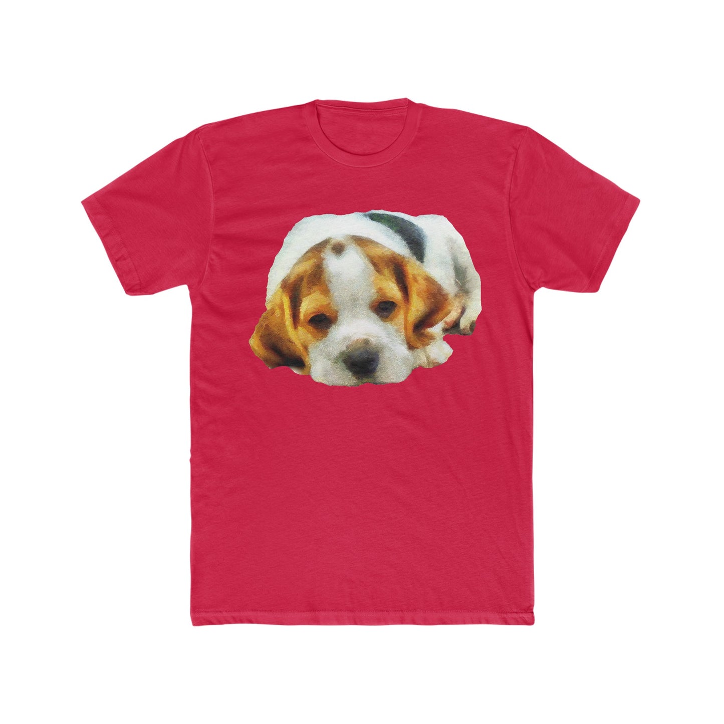 English Foxhound 'Sasha' Men's Fitted Cotton Crew Tee