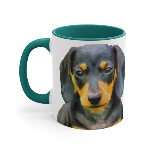 Dachshund 'Doxie 2' Accent Coffee Mug, 11oz