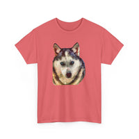 Siberian Husky 'Sacha' Unisex Heavy Cotton Tee