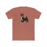 Black & Tan Shiba Inu  -  Men's Fitted Cotton Crew Tee