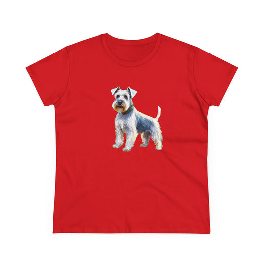 White Schnauzer Women's Midweight Cotton Tee