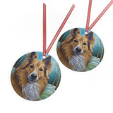 Icelandic Sheepdog Metal Ornaments