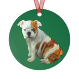 English Bulldog 'Bugsy' Metal Ornaments