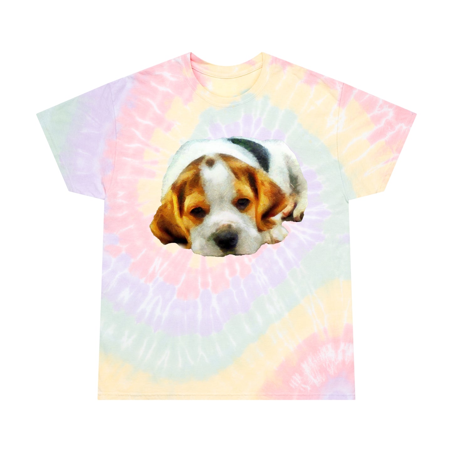 English Foxhound 'Sasha' Premium Tie-Dye Tee - Spiral Design