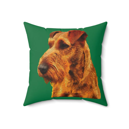 Irish Terrier 'Jocko' Spun Polyester Throw Pillow