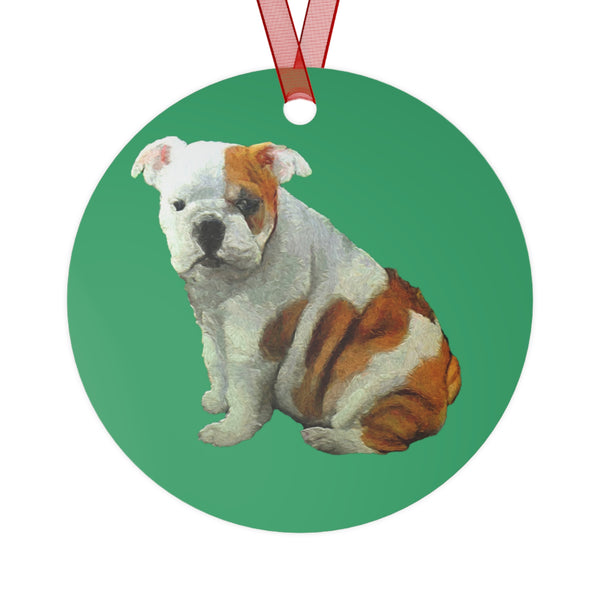 "Bugsy the Bulldog Christmas Tree  Metal Ornaments"