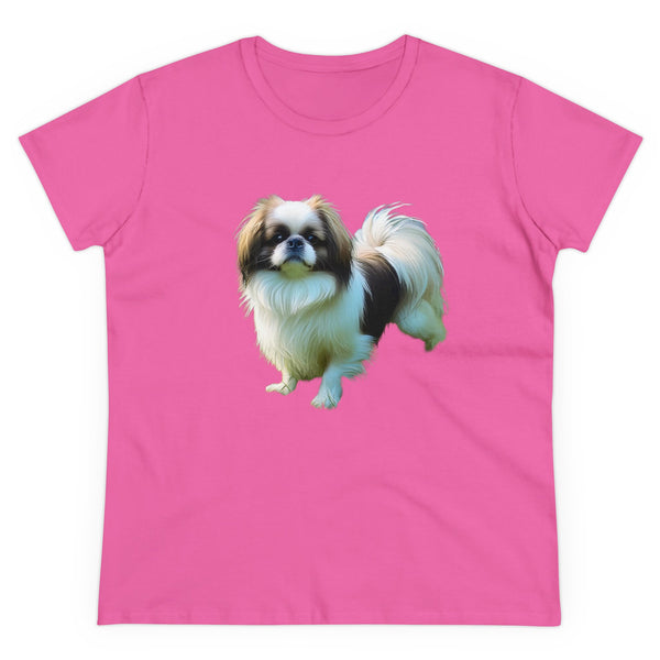 Japanese Chin Women's Artistic Midweight Cotton Tee