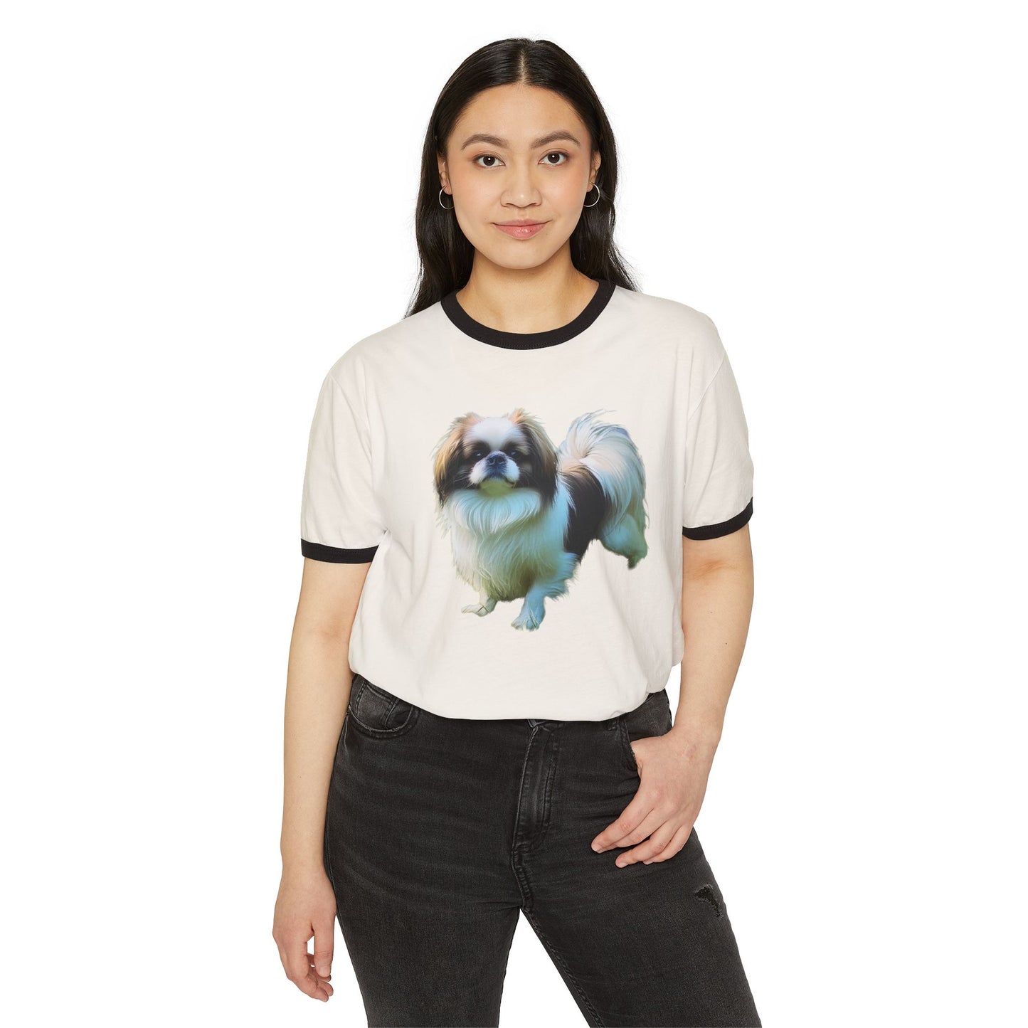 Japanese Chin Classic Cotton Ringer T-Shirt