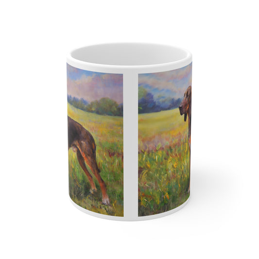 Plott Hound Ceramic Mug 11oz