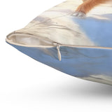 Finnish Spitz Spun Polyester Throw Pillow