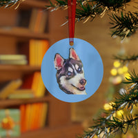 Siberian Husky 'Iditarod' Metal Ornaments