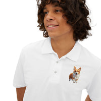 Welsh Corgi Puppy - Men's Piqué Polo Shirt