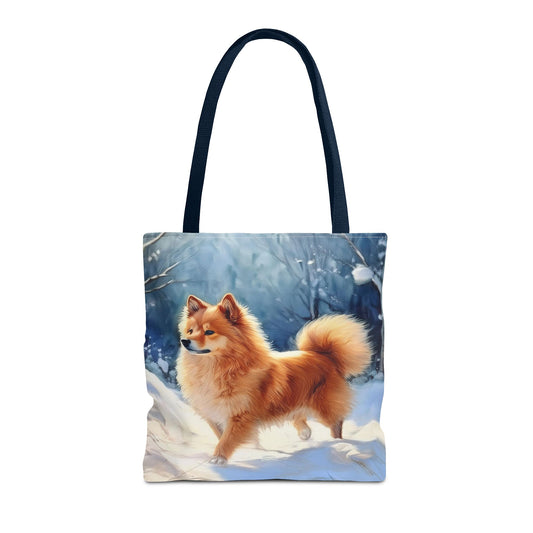 Finnish Spitz Polyester Tote Bag (AOP)
