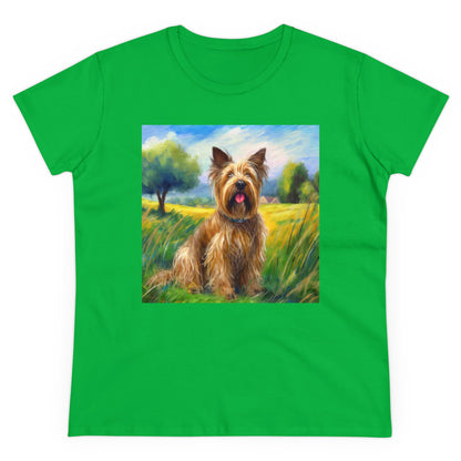 Briard in French Countryside Women's Midweight Cotton Tee