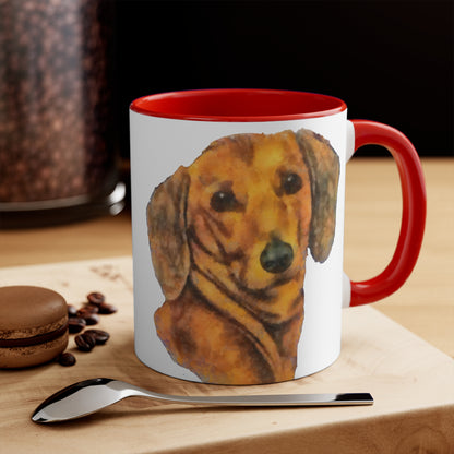 Dachshund 'Doxie 1' Accent Coffee Mug, 11oz
