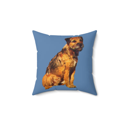 Charming Border Terrier 'Andrew' Spun Polyester Throw Pillow