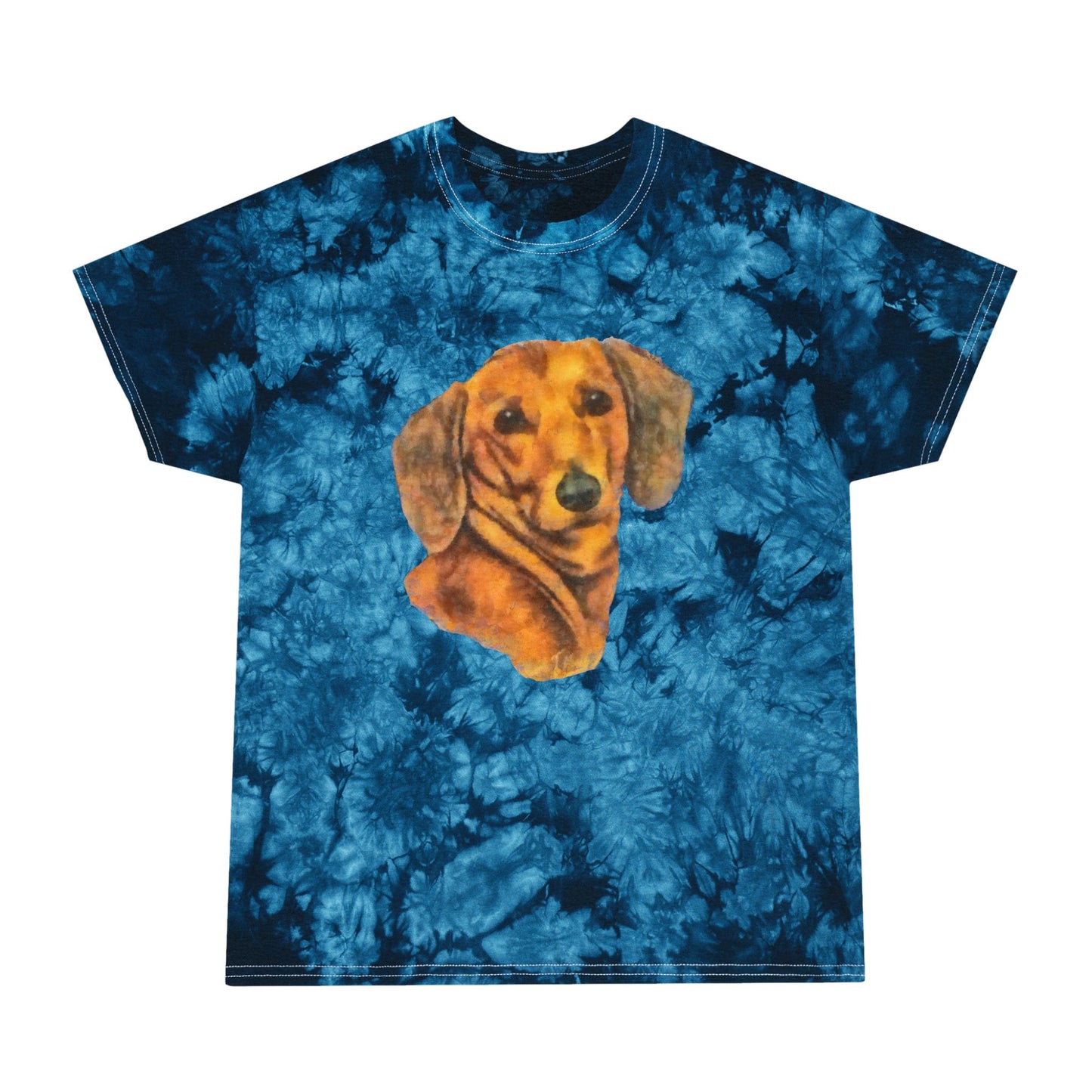 Dachshund 'Doxie 1' Unisex Cotton Tie-Dye Tee, Crystal