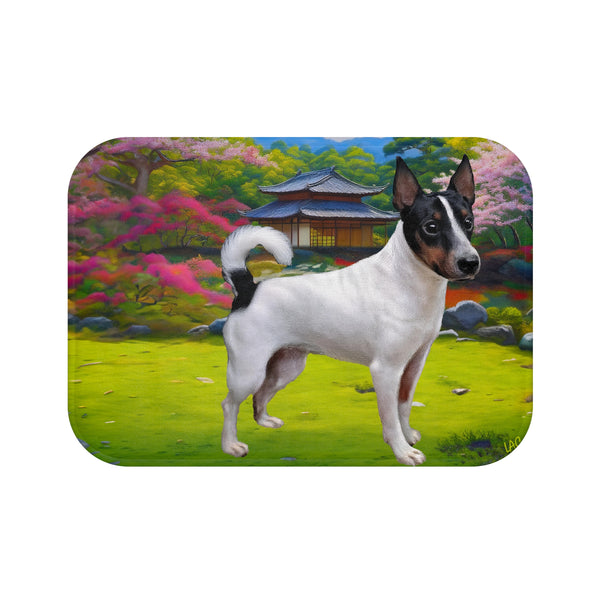 Japanese Terrier   -  Bathroom Rug Mat  -   Colorful Pet Decor for Animal Lovers