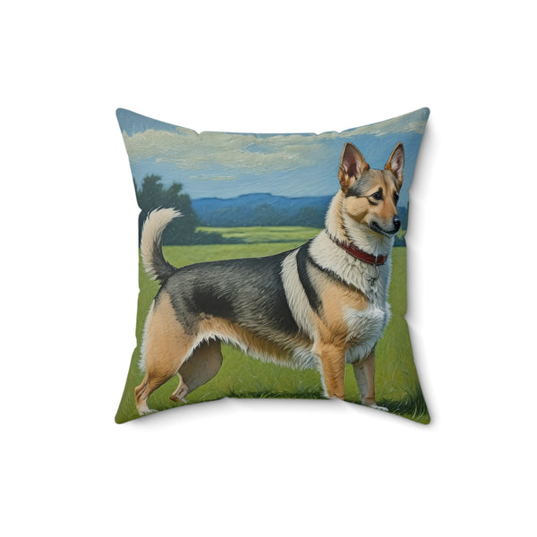 Swedish Vallhund  Spun Polyester Throw Pillow