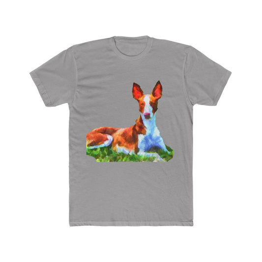 Ibizan Hound Men's Fitted Cotton Crew Tee