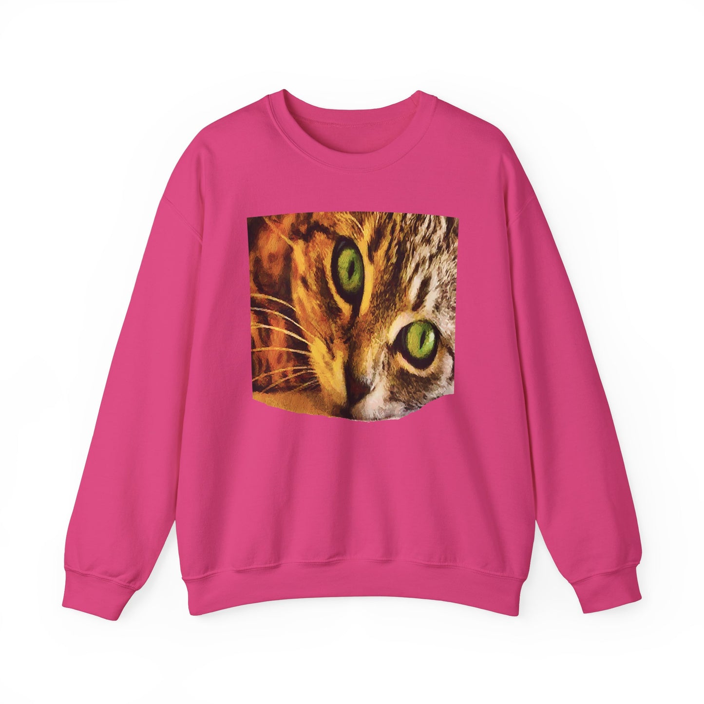 Wide-eye Cat - Unisex 50/50 Crewneck Sweatshirt