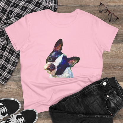 Boston Terrier 'Skipper' Women's Midweight Cotton Tee