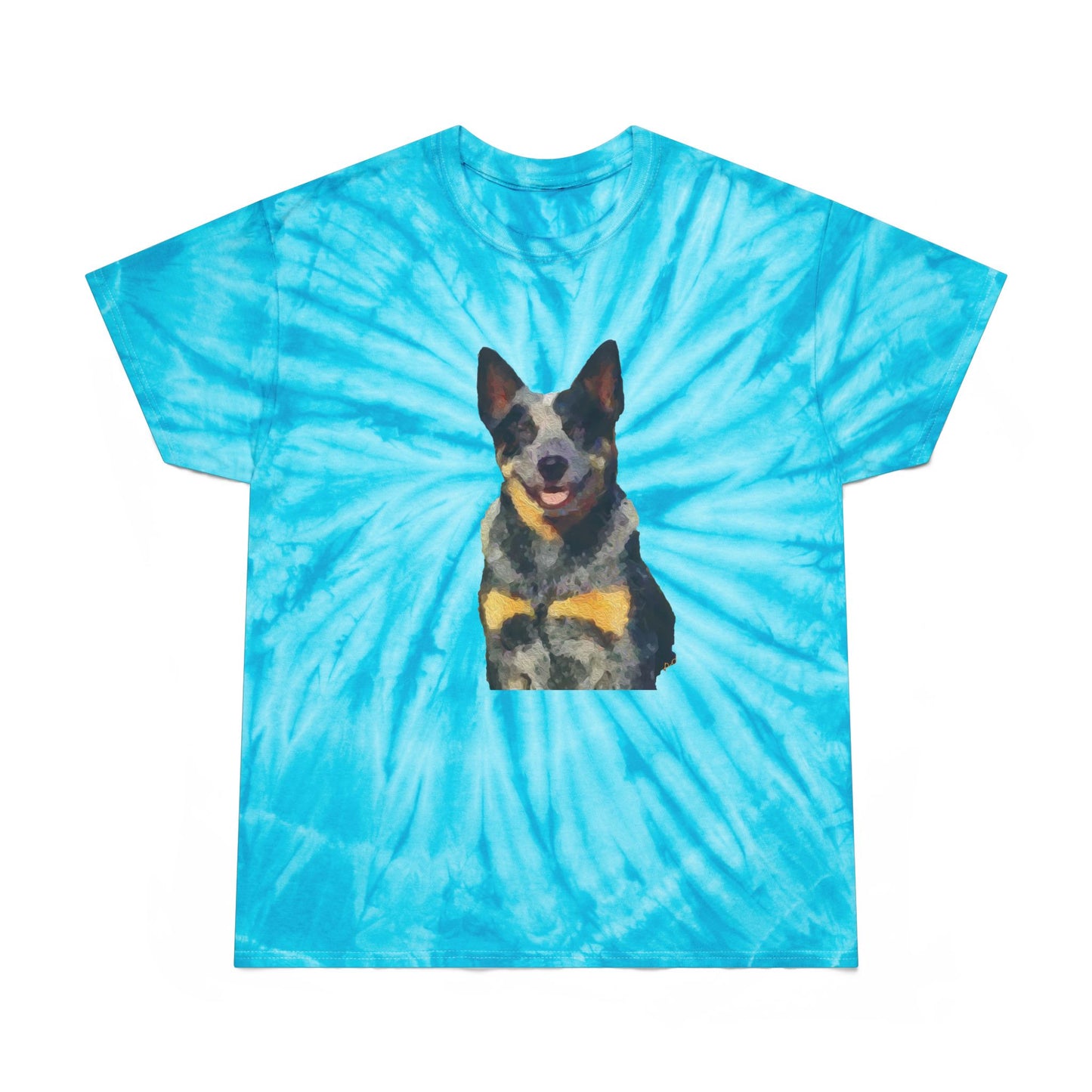Blue Heeler - Australian Cattle Dog 'Bailey' Unisex Cotton Tie-Dye Tee, Cyclone