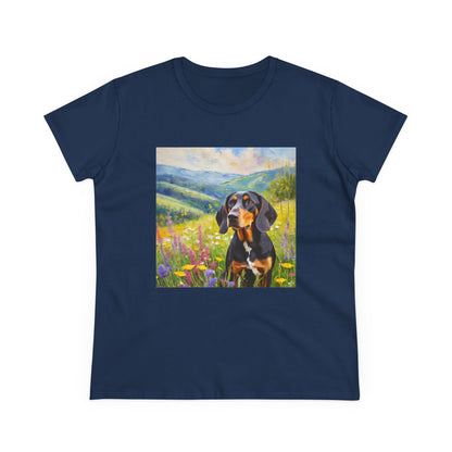Black & Tan Coonhound Women's Midweight Cotton Tee