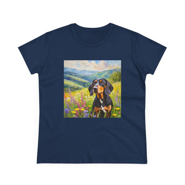 Black & Tan Coonhound Women's Midweight Cotton Tee