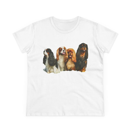 King Charles Spaniels 'Cavalier Club' Women's Midweight Cotton Tee