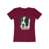 Border Collie 'Archie' - Women's Slim Fit  Ringspun Cotton T-Shirt