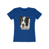 Border Collie 'Archie' - Women's Slim Fit  Ringspun Cotton T-Shirt