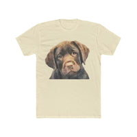 Chocolate Labrador Retriever Men's FItted Cotton Crew Tee