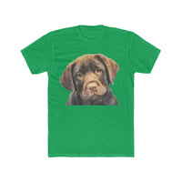 Chocolate Labrador Retriever Men's FItted Cotton Crew Tee