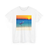 Blue Heron in Sunset Unisex Heavy Cotton Tee