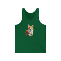 Welsh Corgi Puppy - Unisex Jersey Tank Top