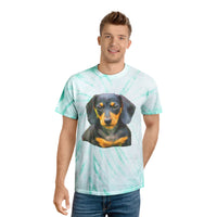 Dachshund 'Doxie 2' Unisex Cotton Tie-Dye Tee, Cyclone