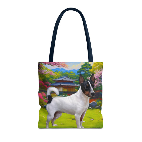 Japanese Terrier  --  Whimsical Dog Lover's Polyester Tote Bag