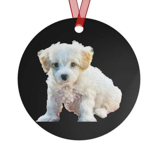Bichon Frise Christmas Tree Metal Ornaments