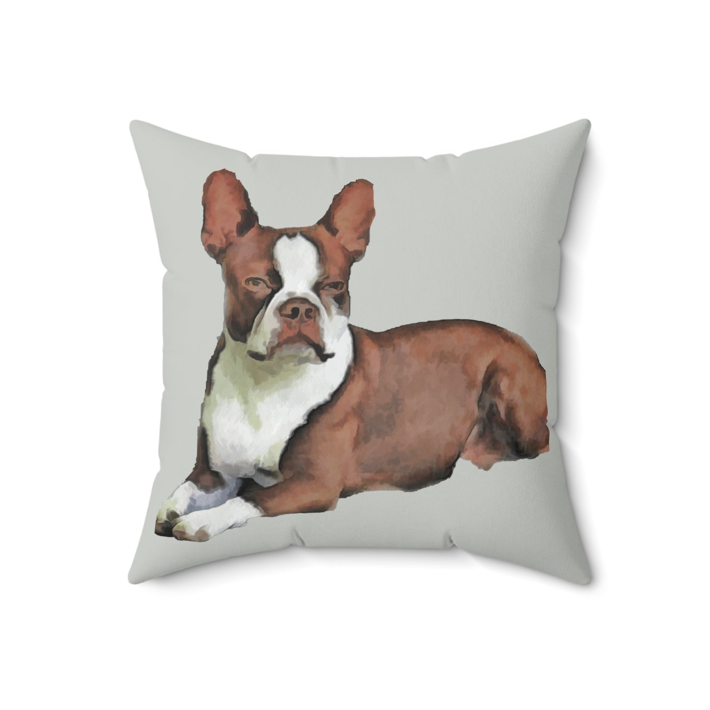Boston Terrier 'Seely' Spun Polyester Throw Pillow