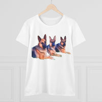 German Shepherd 'Trio' Women's Midweight Cotton Tee
