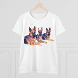 German Shepherd 'Trio' Women's Midweight Cotton Tee