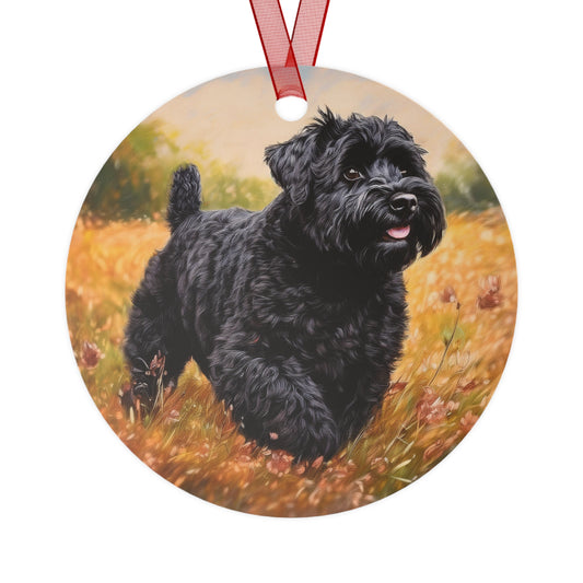 Black Russian Terrier Christmas Tree Metal Ornaments