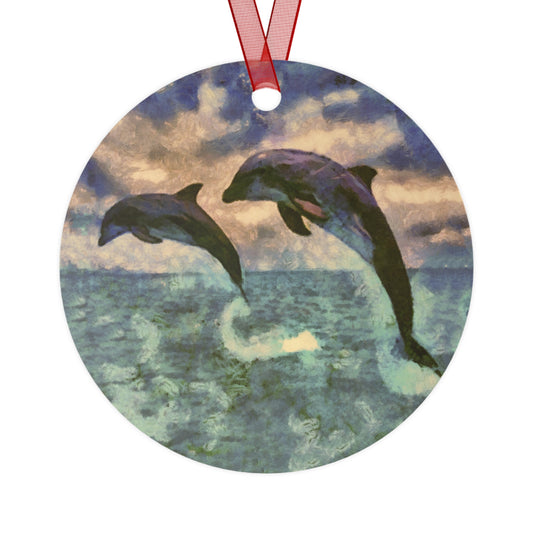 Dolphins - Christmas Tree Metal Ornaments
