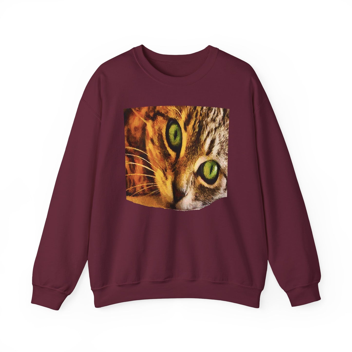 Wide-eye Cat - Unisex 50/50 Crewneck Sweatshirt