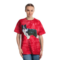 Border Collie '#1' - Unisex Cotton Tie-Dye Tee, Crystal