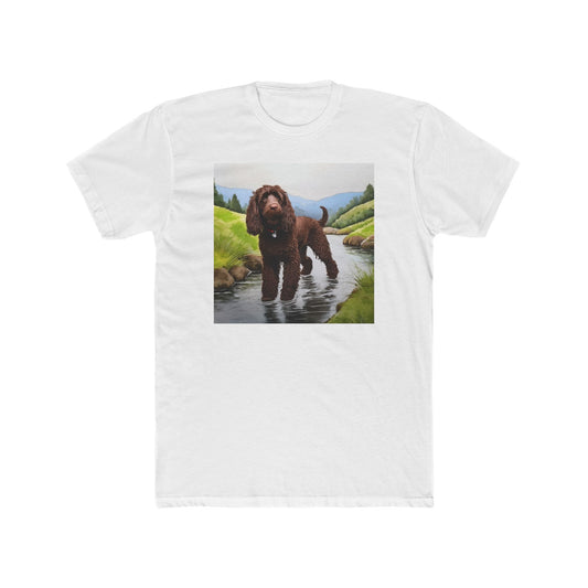 Irish Water Spaniel Men's Fitted Cotton Crew Tee