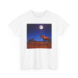 Horses in the Moonlight - Unisex Heavy Cotton Tee