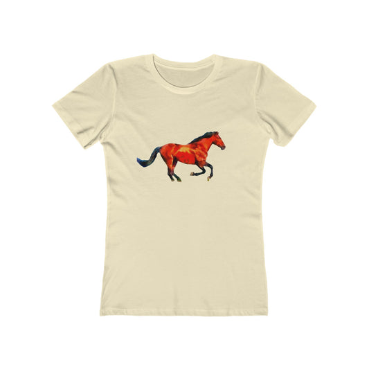 Horse 'Old Red' Women's Slim Fit Ringspun Cotton T-Shirt