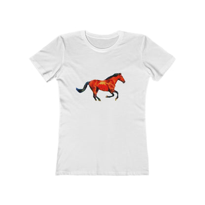 Horse 'Old Red' Women's Slim Fit Ringspun Cotton T-Shirt